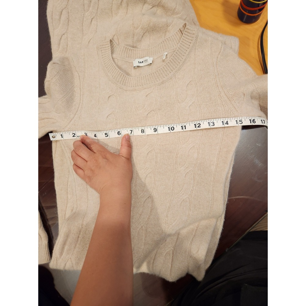 Sandro Cream Long Sleeve Dress - Picture 7 of 9